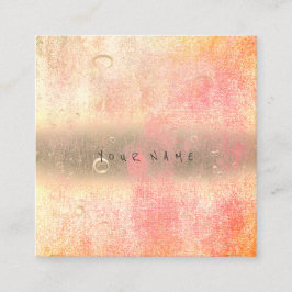 ピンクローズグラデーション抽象芸術ウォーター麻ボール スクエア名刺