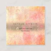 ピンクローズグラデーション抽象芸術ウォーター麻ボール スクエア名刺 (裏面)