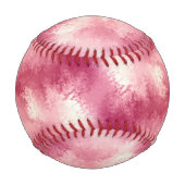 ピンクローズグラデーション金ゴールド水彩 野球ボール (裏面)