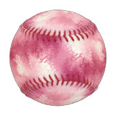 ピンクローズグラデーション金ゴールド水彩 野球ボール (正面)