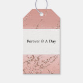 ピンクローズグラムグリッター結婚ズ ギフトタグ (正面)