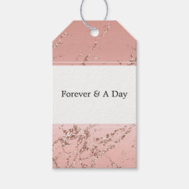 ピンクローズグラムグリッター結婚ズ ギフトタグ