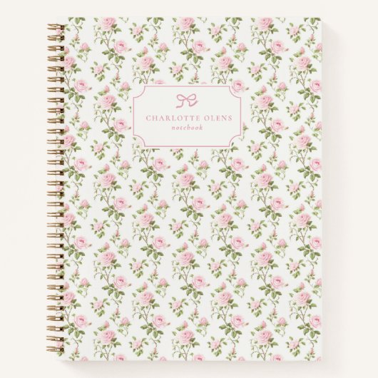 ピンクローズグランドミレニアル&コテージコア ノートブック (正面)