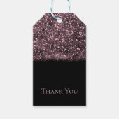 ピンクローズグリッターきらめくライトスウィート16パーティー ギフトタグ (正面)