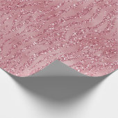 ピンクローズグリッターゼブラ動物 ラッピングペーパー (角)