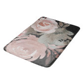 ピンクローズグリッターバラダークフローラグラムエレガント バスマット (アングル)