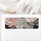 ピンクローズグリッターバラダークフローラグラムエレガント ラベル (インサイチュ)