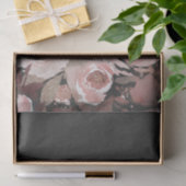 ピンクローズグリッターバラダークフローラグラムシック 薄葉紙 (ギフト)