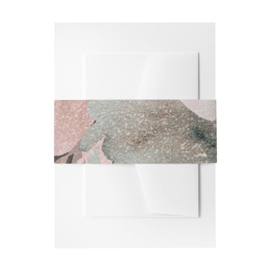 ピンクローズグリッターバラダークフローラグ結婚ラム 招待状ベリーバンド (正面例)