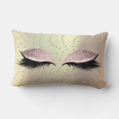 ピンクローズグリッターメイクアップラッシュスワロフスキードット ランバークッション (裏面)