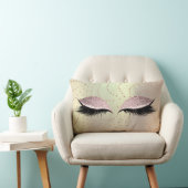 ピンクローズグリッターメイクアップラッシュスワロフスキードット ランバークッション (椅子)