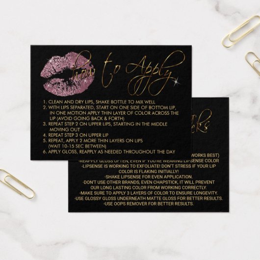 ピンクローズグリッターリップ – 適用方法 (オフィス)