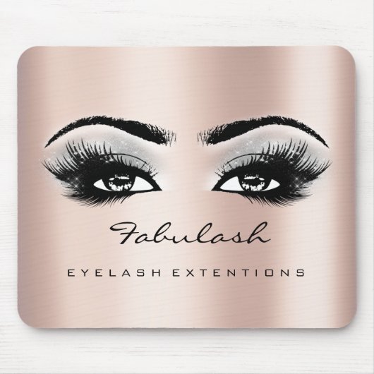 ピンクローズグリッター名美しいラッシュメイクアップグレー マウスパッド (正面)