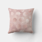ピンクローズグリッター絵を描メタル水玉模様ガーリー クッション (裏面)