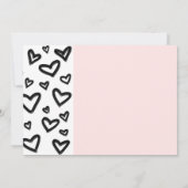 ピンクローズグリッター&ハートバースデーパーティー写真 招待状 (裏面)