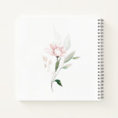 ピンクローズグリーンリーブベイビーシャワー ノートブック (裏面)