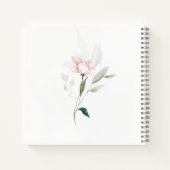 ピンクローズグリーンリー葉ベビーシャワーノート ノートブック (裏面)