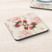 ピンクローズコルクコースター コースター (左側)