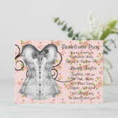 ピンクローズコルセットピンクブラックバチェロレッテ 招待状 (スタンド正面)