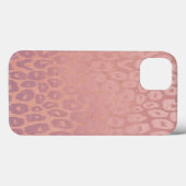 ピンクローズゴルフグリッターヒョウの質感 Case-Mate iPhoneケース (裏面 (横))