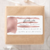 ピンクローズゴールデンブラシストローク卒業生 ラベル (インサイチュ)