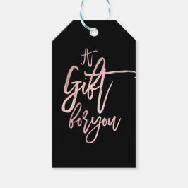 ピンクローズゴールドフォイルをありがとうモダン ギフトタグ