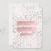 ピンクローズゴールドフォイルモダンスウィート16誕生日写真 招待状 (裏面)