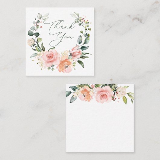 ピンクローズサンキュースクウェア名刺 スクエア名刺 (正面/裏面)