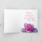 ピンクローズサンキュー結婚のカード サンキューカード (内部)