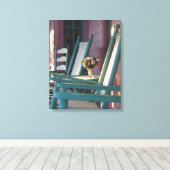 ピンクローズサンライズ – マーサズヴィネヤード キャンバスプリント (インサイチュ (ウッドフロア))