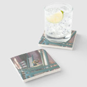 ピンクローズサンライズ – マーサズヴィネヤード ストーンコースター (横)