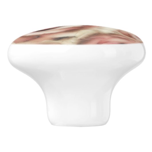 ピンクローズシャビーエレガントシックフローラファームハウス セラミックノブ (側面)