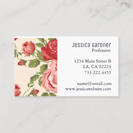 ピンクローズシャビーシッエレガントク 名刺 (裏面)