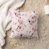ピンクローズシャビーシックグラムエレガントフローラデコール クッション (ブランケット)