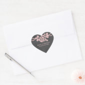 ピンクローズシャルボード結婚式用シール ハートシール (封筒)