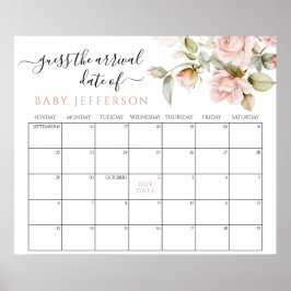 ピンクローズシャワー推定期日カレンダー ポスター
