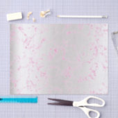 ピンクローズシルバーマーブルメタリック抽象芸術 薄葉紙 (クラフト)