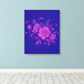 ピンクローズシームレス キャンバスプリント (インサイチュ (ウッドフロア))