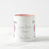 ピンクローズジューン誕生月花 マグカップ (中央)