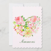 ピンクローズスウィートアート結婚式招待状 招待状 (裏面)