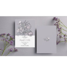 ピンクローズスクリプトエレガントウェディング招待状