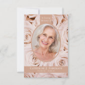 ピンクローズスクリプト悔やみや弔慰メモリアル葬儀 サンキューカード (正面)