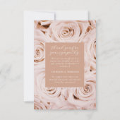 ピンクローズスクリプト悔やみや弔慰メモリアル葬儀 サンキューカード (裏面)