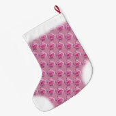 ピンクローズストッキングバラクリスマスストッキングカスタム ラージクリスマスストッキング (裏面 (吊り時))