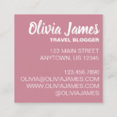 ピンクローズセントラルパークガーデンフォトグラフィーNYC スクエア名刺 (裏面)