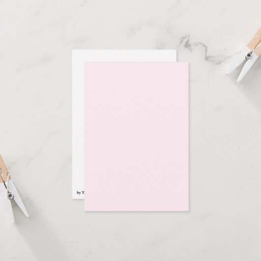 ピンクローズソフトホワ淡い色のイトパステル無地のカラー カード (正面/裏面インサイチュ)