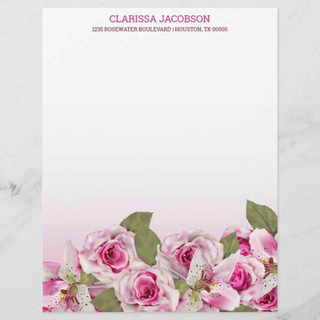 ピンクローズタイガーリリー レターヘッド (正面)