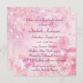 ピンクローズダイアモンズピンクブライダルシャワー 招待状 (正面/裏面)