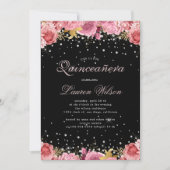 ピンクローズダイヤエレガントモンドキンセアニェラ招待状 招待状 (正面)