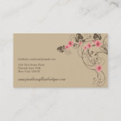 ピンクローズダマスレースフルーアエレガントシックヴィンテージ 名刺 (裏面)